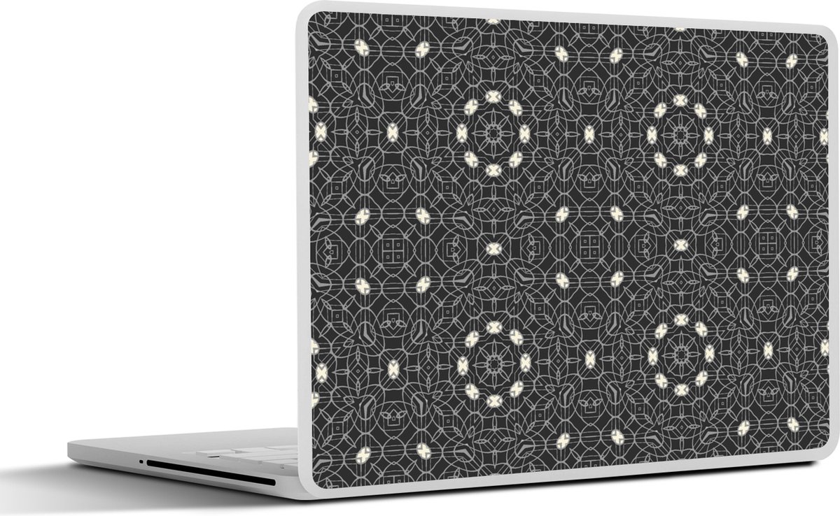 Laptop sticker - 11.6 inch - Patronen - Zwart Wit - Ornament - 30x21cm - Laptopstickers - Laptop skin - Cover
