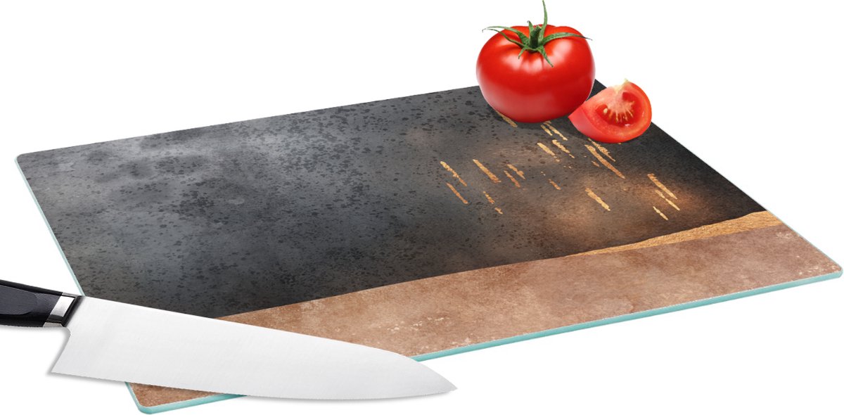 Glazen Snijplank - 39x28 - Abstract - Goud - Design - Snijplanken Glas