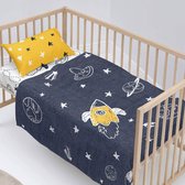 Set beddengoed HappyFriday Mr Fox Starspace Multicolour Wieg voor baby's 2 Onderdelen