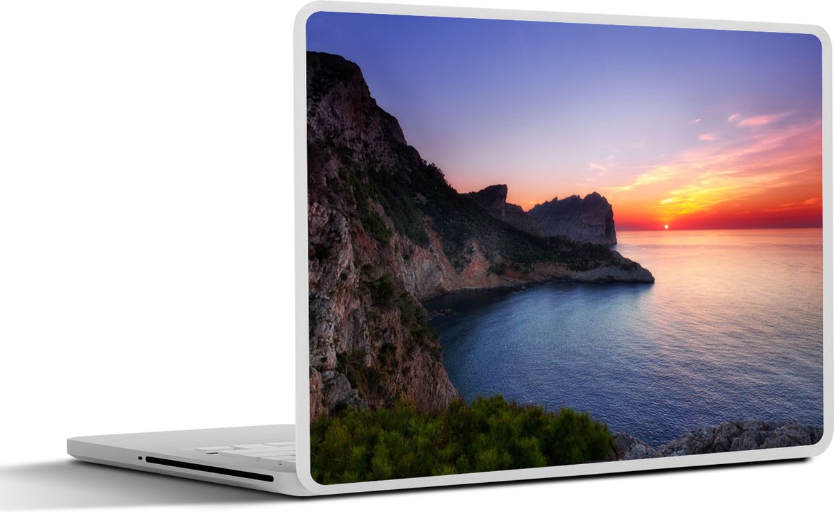 Laptop sticker - 17.3 inch - Zee - Rots - Berg - Natuur - 40x30cm - Laptopstickers - Laptop skin - Cover