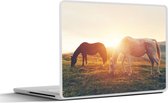 Laptop sticker - 14 inch - Paarden - Zon - Dieren - 32x5x23x5cm - Laptopstickers - Laptop skin - Cover