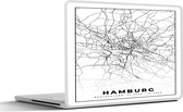 Laptop sticker - 12.3 inch - Hamburg - Plattegrond - Kaart - Stadskaart - 30x22cm - Laptopstickers - Laptop skin - Cover