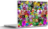 Laptop sticker - 14 inch - Tieners - Monster - Doodle - Patronen - 32x5x23x5cm - Laptopstickers - Laptop skin - Cover