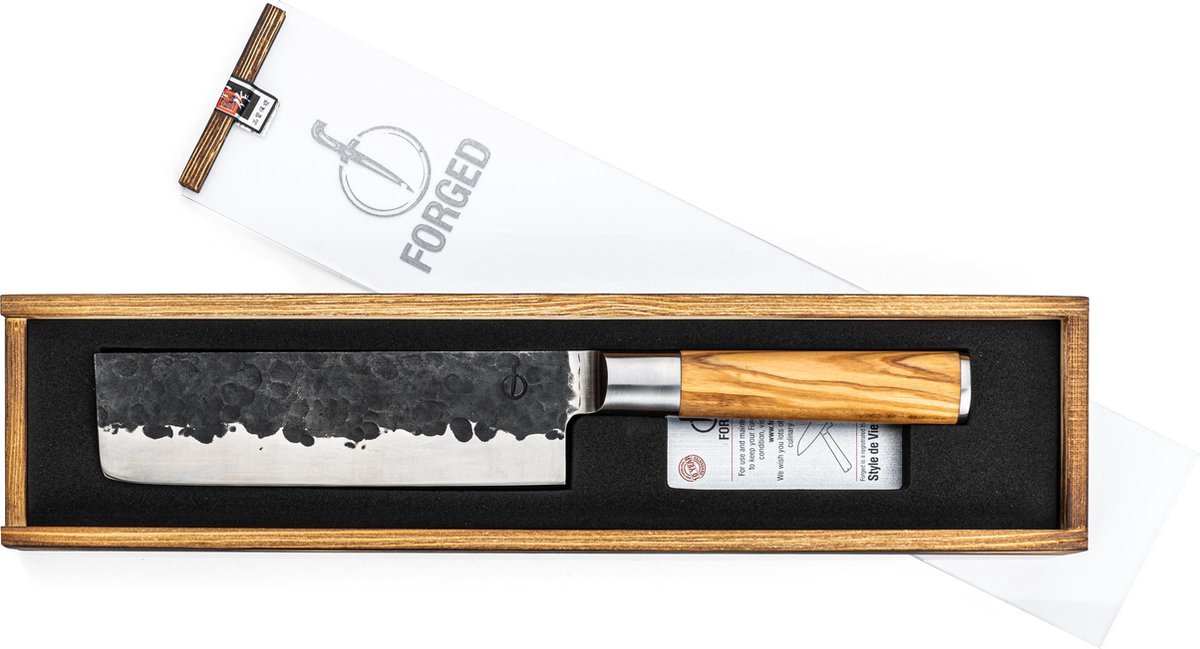 Forged Olive Hakbijl 17cm - Olijfhout - In Houten Giftbox