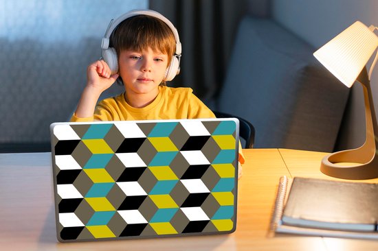 Sticker ordinateur portable - 10,1 pouces - Blocs - Motifs - 3D