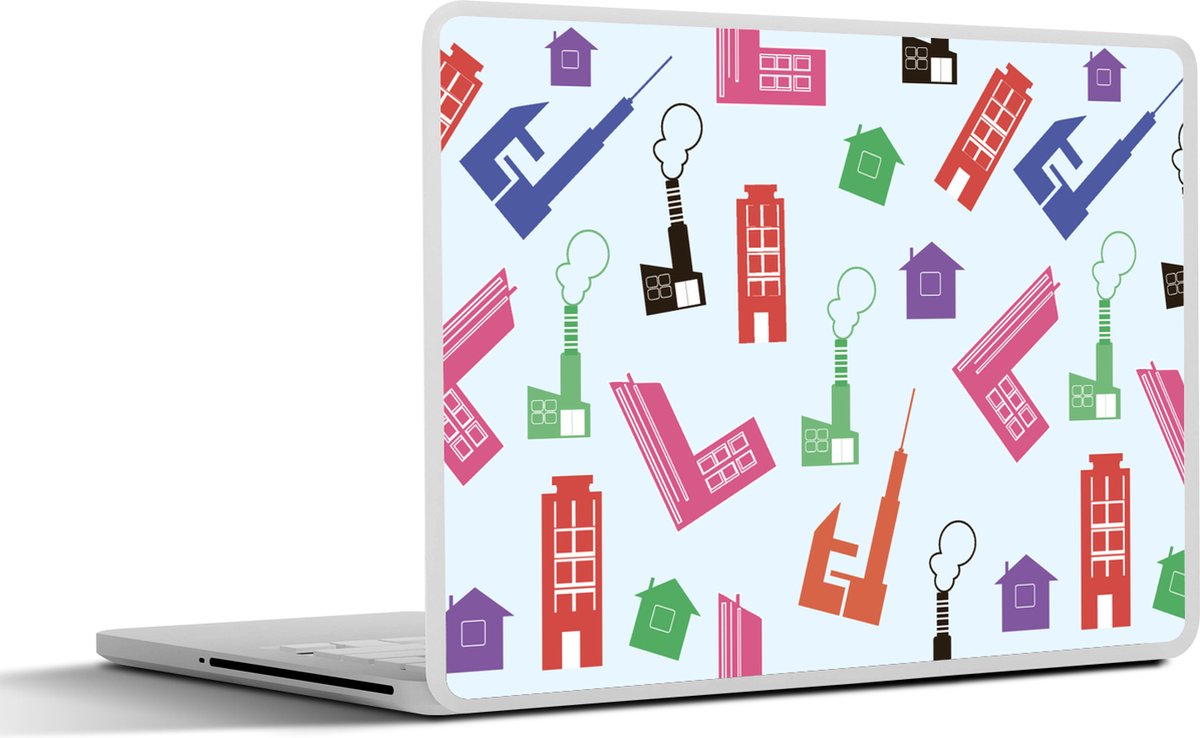 Laptop sticker - 17.3 inch - Patronen - Fabriek - Huis - 40x30cm - Laptopstickers - Laptop skin - Cover