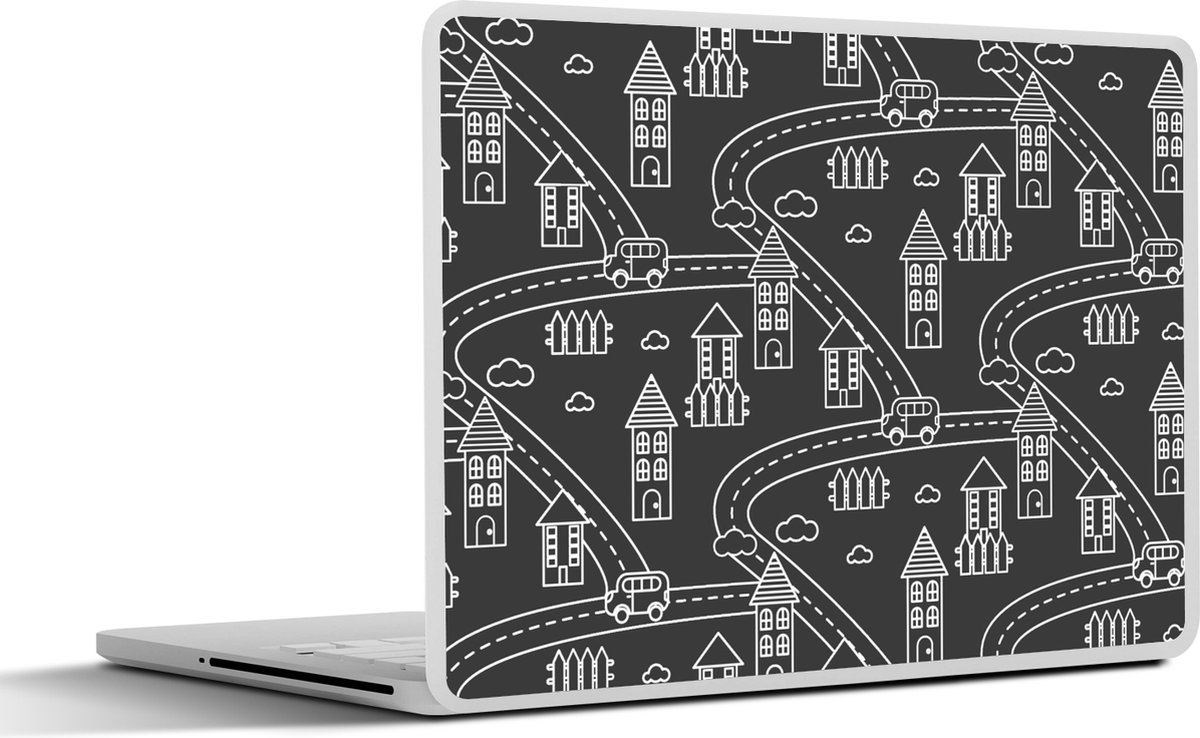 Laptop sticker - 14 inch - Patronen - Huis - Auto - 32x5x23x5cm - Laptopstickers - Laptop skin - Cover