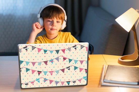 Autocollant ordinateur portable - 14 pouces - Guirlandes et drapeaux - Motifs - Pastel - 32x5x23x5cm - Autocollants pour ordinateur portable - Skin ordinateur portable - Couverture
