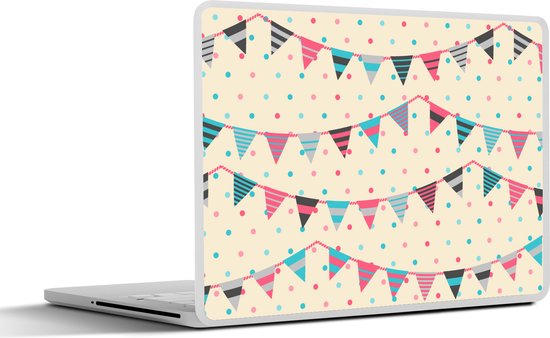 Sticker pour ordinateur portable - 10,1 pouces - Guirlandes et drapeaux - Motifs - Pastel - 25x18cm - Autocollants pour ordinateur portable - Skin pour ordinateur portable - Housse