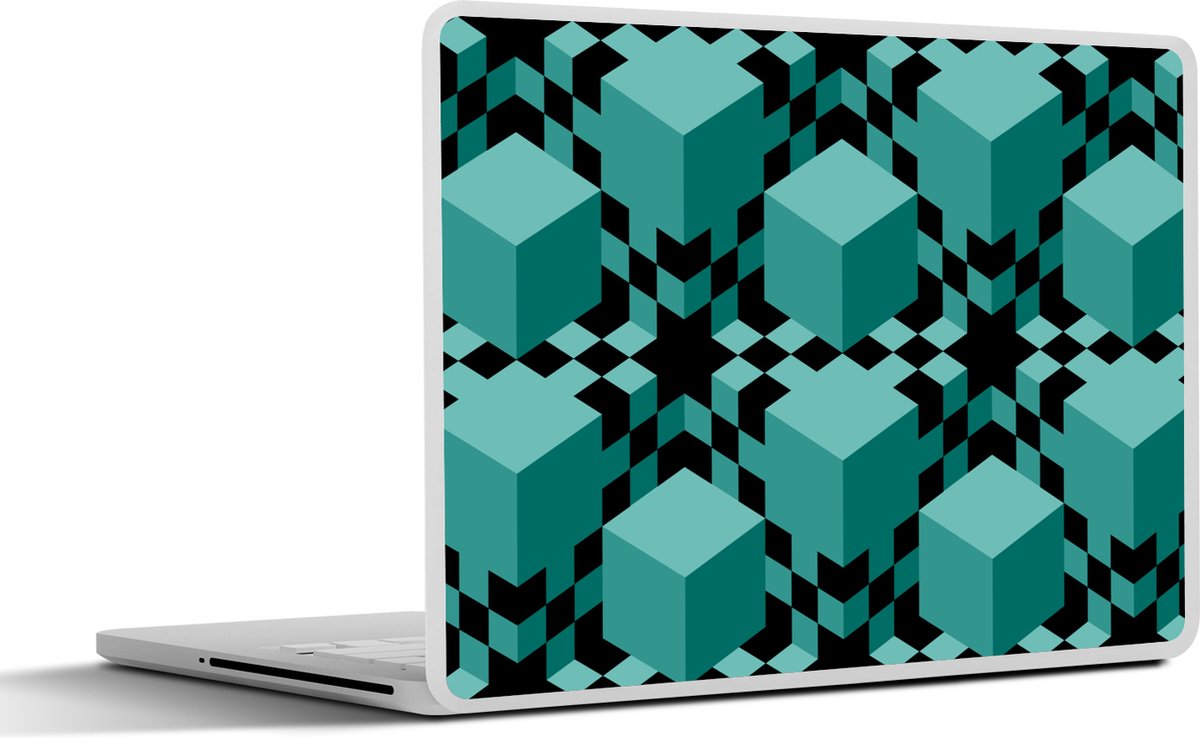 Laptop sticker - 17.3 inch - 3D - Blokken - Patronen - 40x30cm - Laptopstickers - Laptop skin - Cover