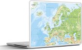 Laptop sticker - 10.1 inch - Kaart - Europa - Aardrijkskunde - 25x18cm - Laptopstickers - Laptop skin - Cover