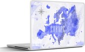 Laptop sticker - 13.3 inch - Kaart - Paars - Europa - 31x22,5cm - Laptopstickers - Laptop skin - Cover