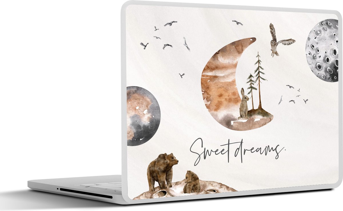 Laptop sticker - 15.6 inch - Quotes - Kinderen - Spreuken - Sweet dreams - Jongens - Meisjes - Kids - 36x27,5cm - Laptopstickers - Laptop skin - Cover
