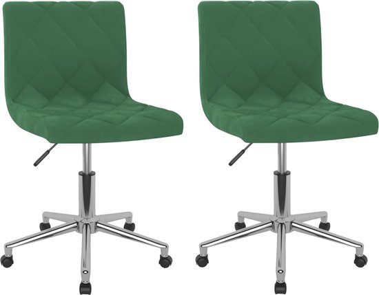 Eetkamerstoelen draaibaar 2 st fluweel donkergroen kopen Eetkamerstoelen draaibaar 2 st fluweel donkergroen kopen