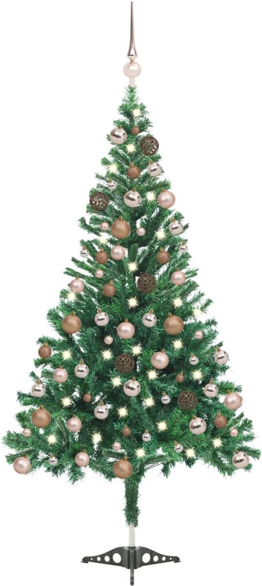 Prolenta Premium - Kunstkerstboom met LED's en kerstballen 564 takken 180 cm