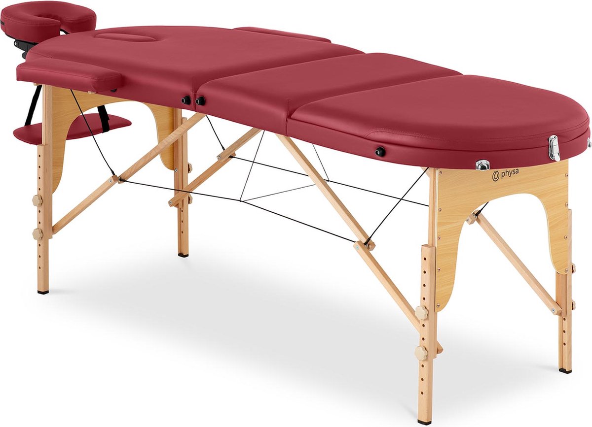 Goedkoopste physa - Opvouwbare massagetafel - 185-211 x 70-88 x 63-85 cm - 227 kg - Rood