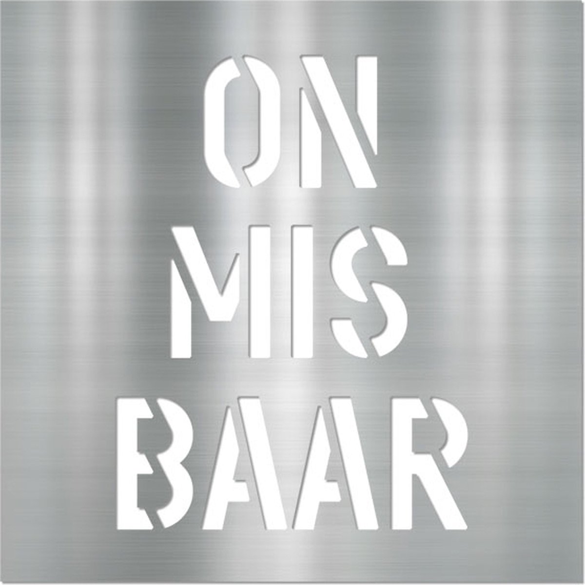Letterschilderij - Onmisbaar Metal | Woonaccessoire Aluminium paneel met freesletters | 70x70cm | Dibond | Uniek | Modern | Vierkant | Kantoor | Woonkamer | Slaapkamer | Voor binnen en buiten..