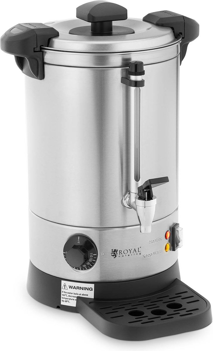 waterkoker - 6.1 L - 1500 W - Lekbak - Zilver - Royal Catering