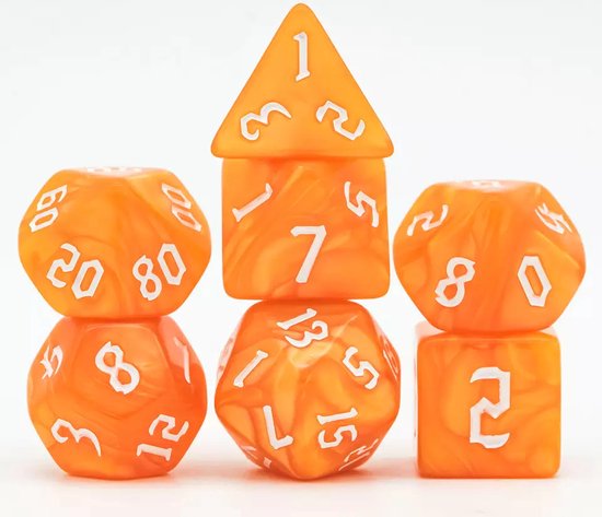 Thumbnail van een extra afbeelding van het spel DnD dice 6 sets! - 6 Polydice sets - 42 stuks - Dungeons and dragons dobbelstenen sets