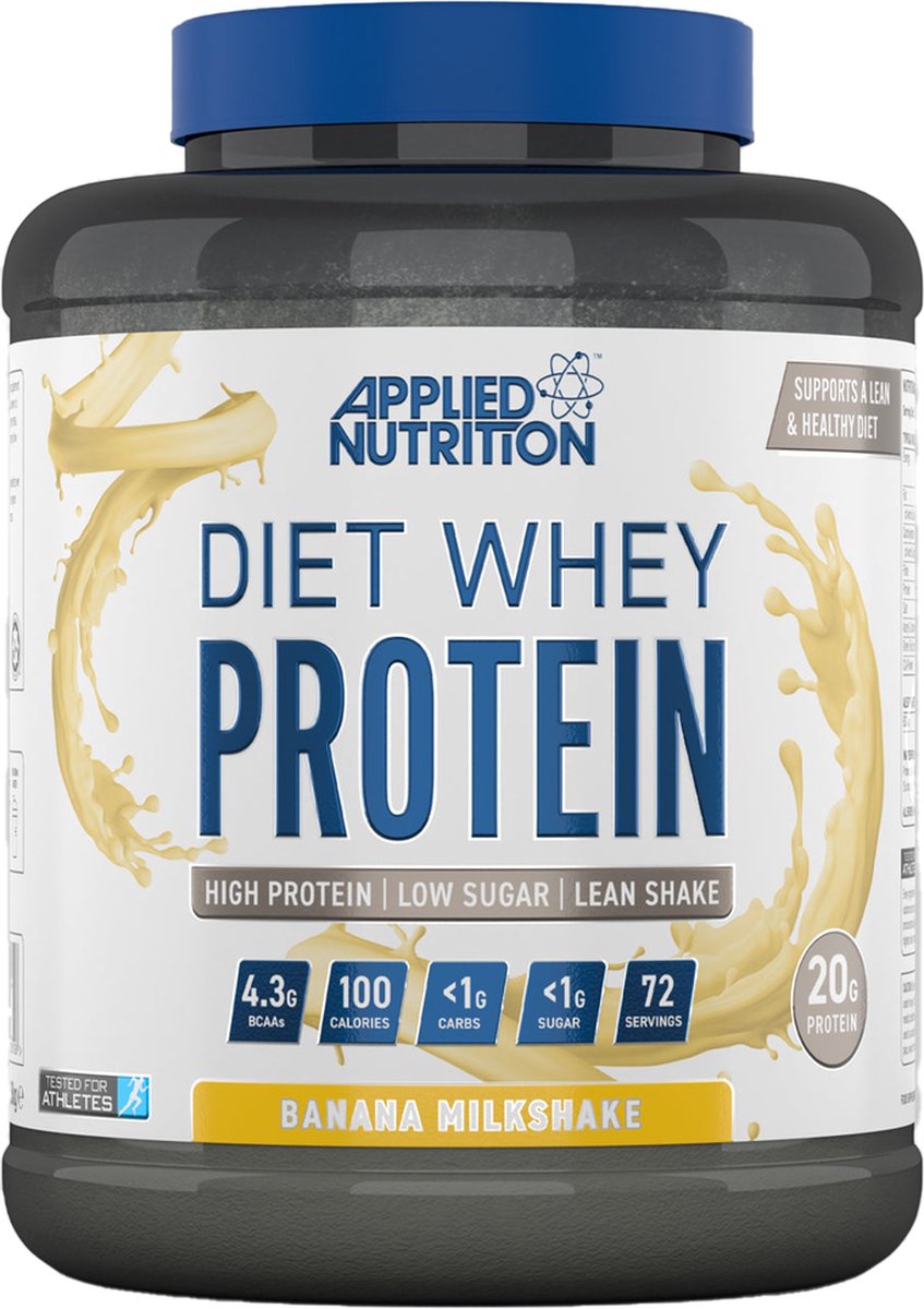 Goedkoopste Diet Whey (Banana Milkshake - 1800 gram) - APPLIED NUTRITION - Eiwitshake - Whey Protein - Eiwitpoeder - Sportvoeding