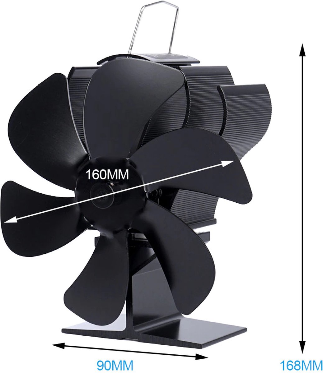JORK Kachelventilator - Houtkachel ventilator - Efficiënte werking - Inclusief thermometer