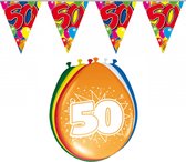 Folat - 50 jaar feestartikelen pakket - 2x vlaggetjes en 32x ballonnen