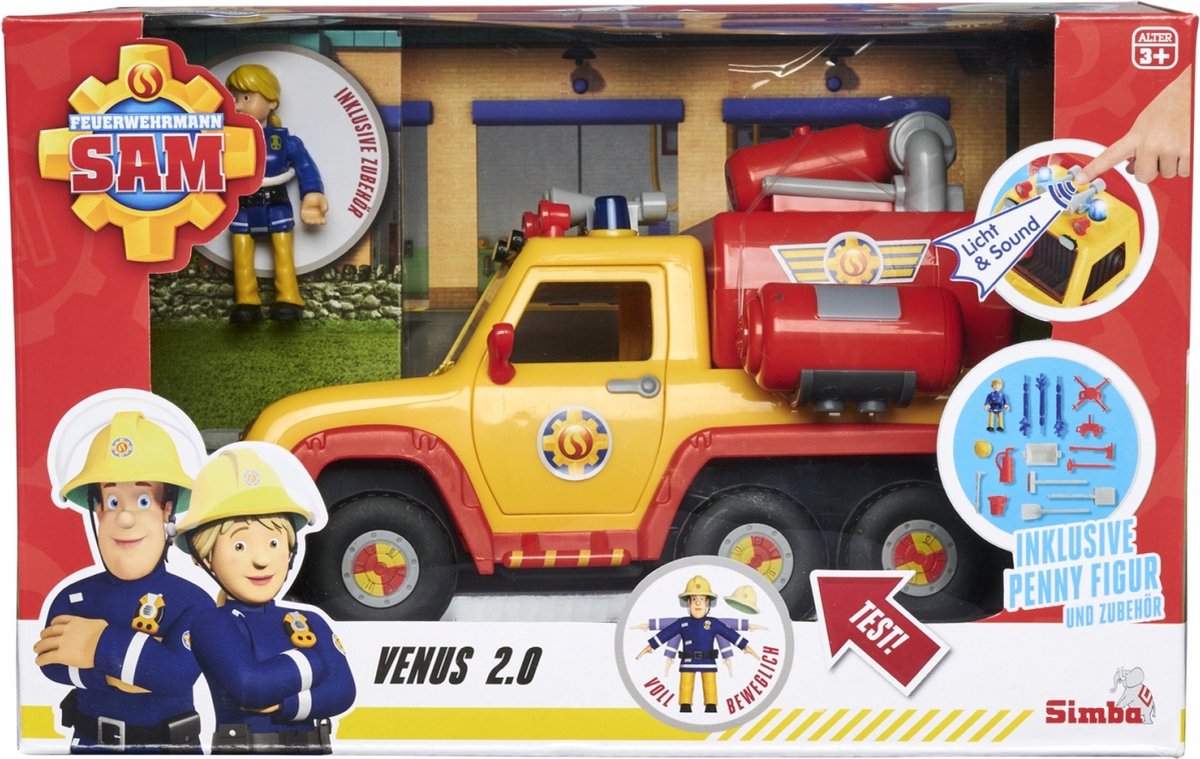 Simba - Brandweerman Sam Brandweerauto Venus 2.0 met figuur - Speelgoedvoertuig - vanaf 3 jaar — afbeelding 15
