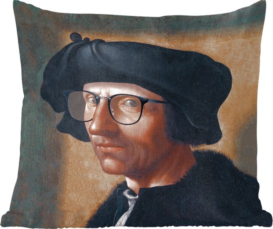 Sierkussens – Kussentjes Woonkamer – 45×45 cm – Kunst – Bril – Portret