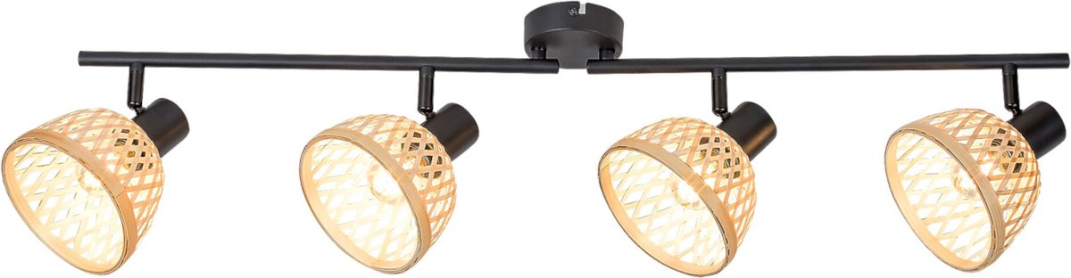 Rabalux - Wandlamp | Rotan lamp ind.spot.E14 4xMAX15W - Zwart