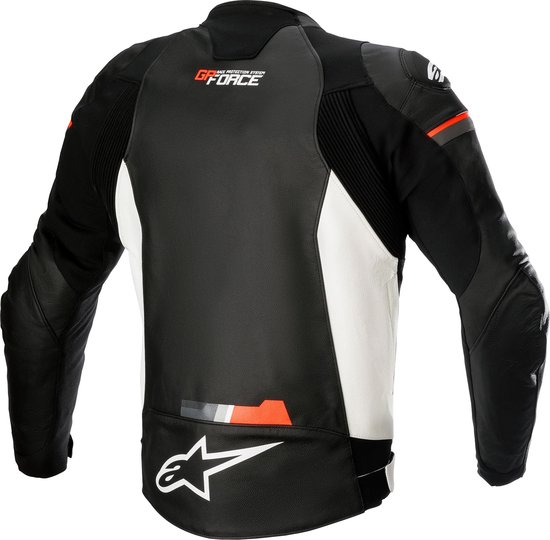 Blouson Cuir Alpinestars GP Force Noir White Rouge Fluo 56 | bol