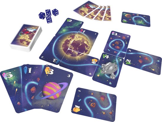 Thumbnail van een extra afbeelding van het spel Alien Getaway - Kaartspel voor 1-4 spelers - Met tinnen speelfiguur