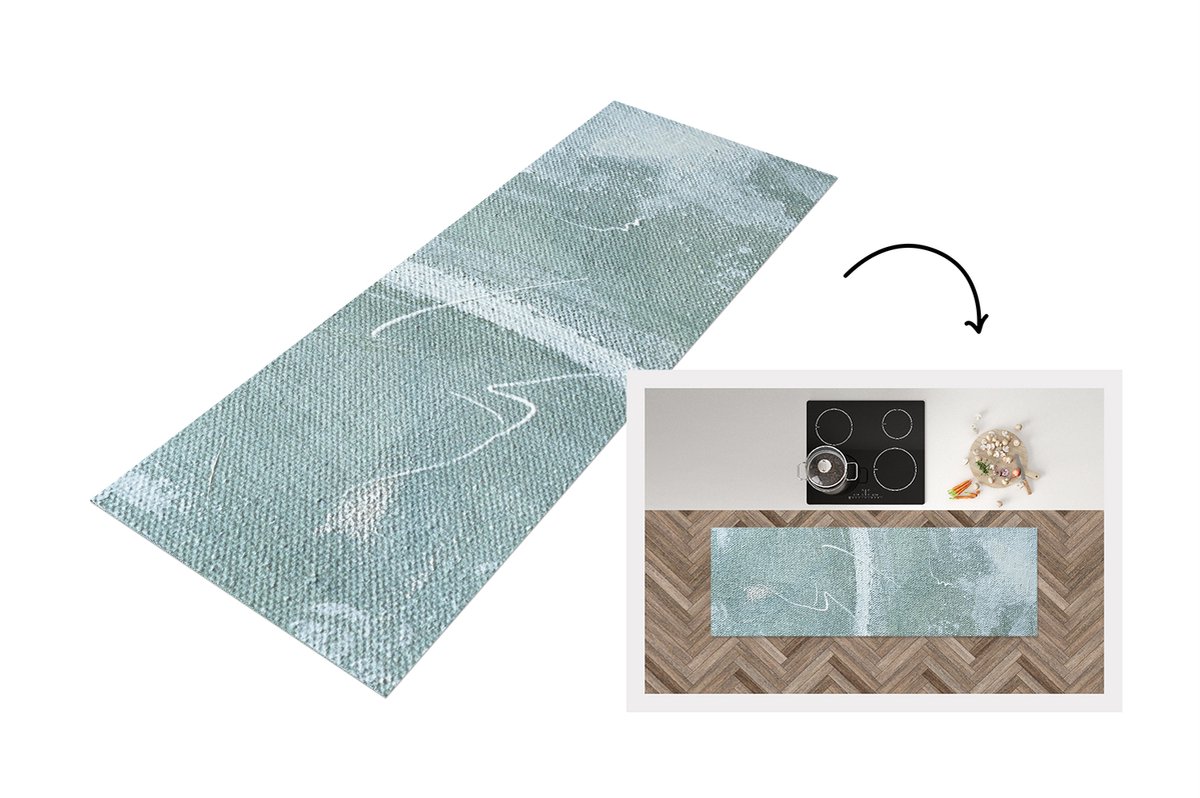 KitchenYeah Keukenloper - Loper keuken - Acrylverf - Design - Abstract - 150x50 cm - Keukenloper vinyl Multicolor