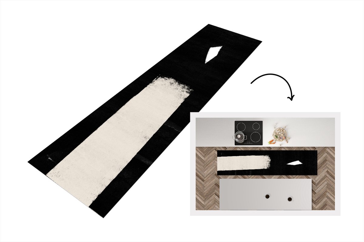 KitchenYeah Keukenloper - Loper keuken - Abstract - Pastel - Minimalisme - 240x60 cm - Keukenloper vinyl Multicolor