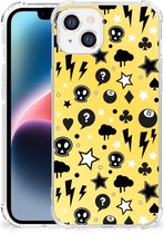 Case Geschikt voor iPhone 14 Plus GSM Hoesje met doorzichtige rand Punk Yellow