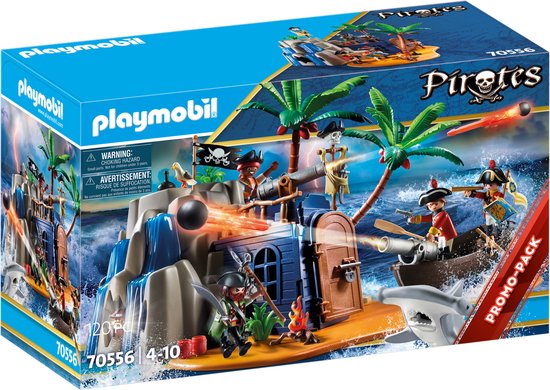 PLAYMOBIL Pirates Pirateneiland met schuilplaats voor schatten - 70556