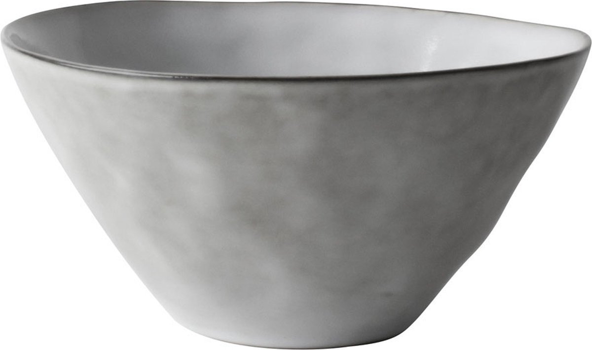 Dutch Rose Organic Kommen - Ø14 cm - Stoneware Handgemaakt - Licht Grijs