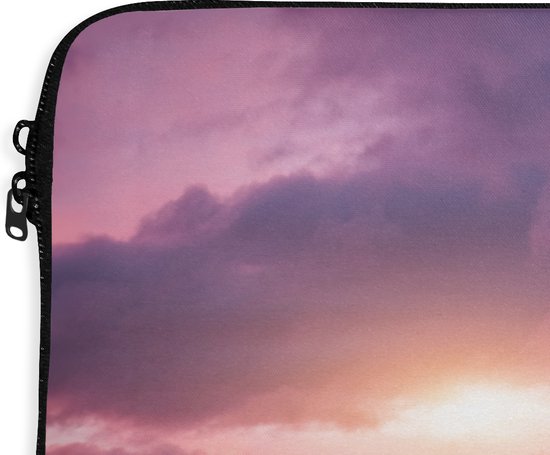 Housse pour ordinateur portable 13 pouces - Lavande - Violet - Nuages ​​- Fleurs - Housse pour ordinateur portable - Dimensions intérieures 32x22,5 cm