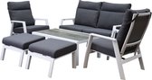 Vegas chaise canapé ensemble de salon 6 pièces réglable en aluminium blanc