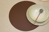 Wicotex- Napperons de table Uni chocolat-rond-Set de table facile à nettoyer 12 pièces