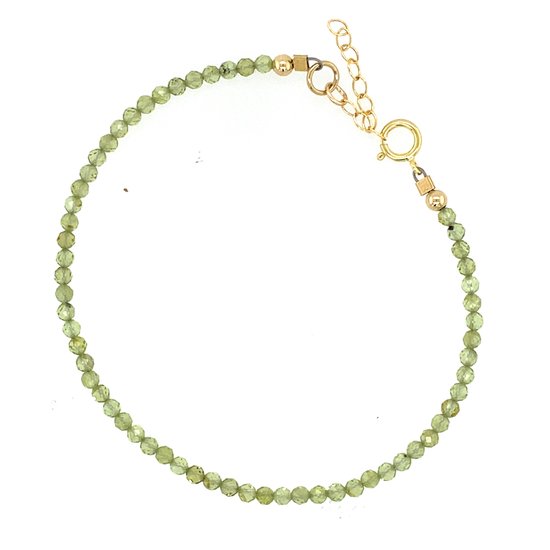 Pat's Jewels Armband - Armband dames - Kralen - Natuursteen kralen - Peridot - Geboortesteen - Goud