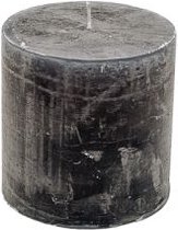 Stompkaars - donker grijs - 10x10cm - parafine - set van 3