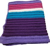 Toetie & Zo - Couverture Bébé - Crochet - Violet - Blauw - Rose - Wit - 75x100cm