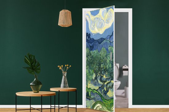 Deursticker De olijfbomen - Vincent van Gogh - 90x205 cm - Deurposter