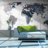 Fotobehang - World map on the wall.