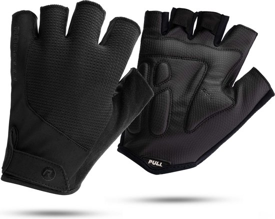 Rogelli Essential Fietshandschoenen Zomer - Wielrenhandschoenen - Korte Vinger - Heren - Zwart - Maat M