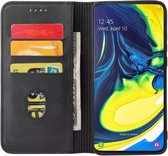 Smartphonica Samsung Galaxy A80 kunstleren hoesje met magnetische sluiting en pashouders book case - zwart / Kunstleer / Book Case geschikt voor Samsung Galaxy A80