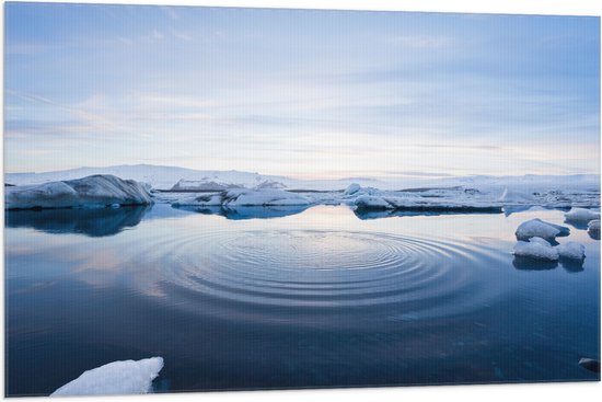 WallClassics - Drapeau - Glace fondante - 105x70 cm Photo sur Drapeau Polyester