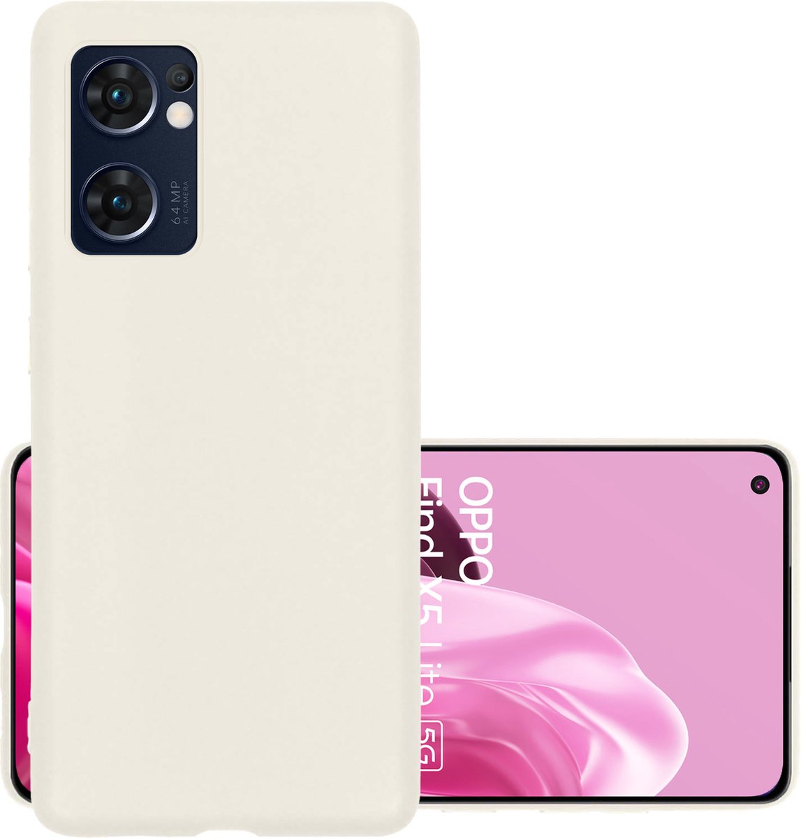 Hoesje - Geschikt voor OPPO Find X5 Lite - Sterk & Shockproof - Hoes Cover - Siliconen Case - Wit