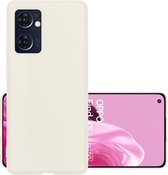 Hoes Geschikt voor OPPO Find X5 Lite Hoesje Cover Siliconen Back Case Hoes - Wit