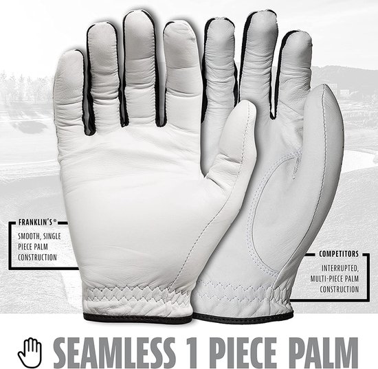 Franklin Cabretta Golf handschoen / glove - wit - links - maat M van Franklin — afbeelding 2